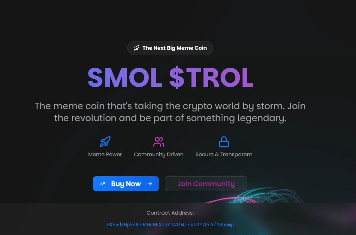SMOLTROL — High-Performance Meme Coin Platform screenshot