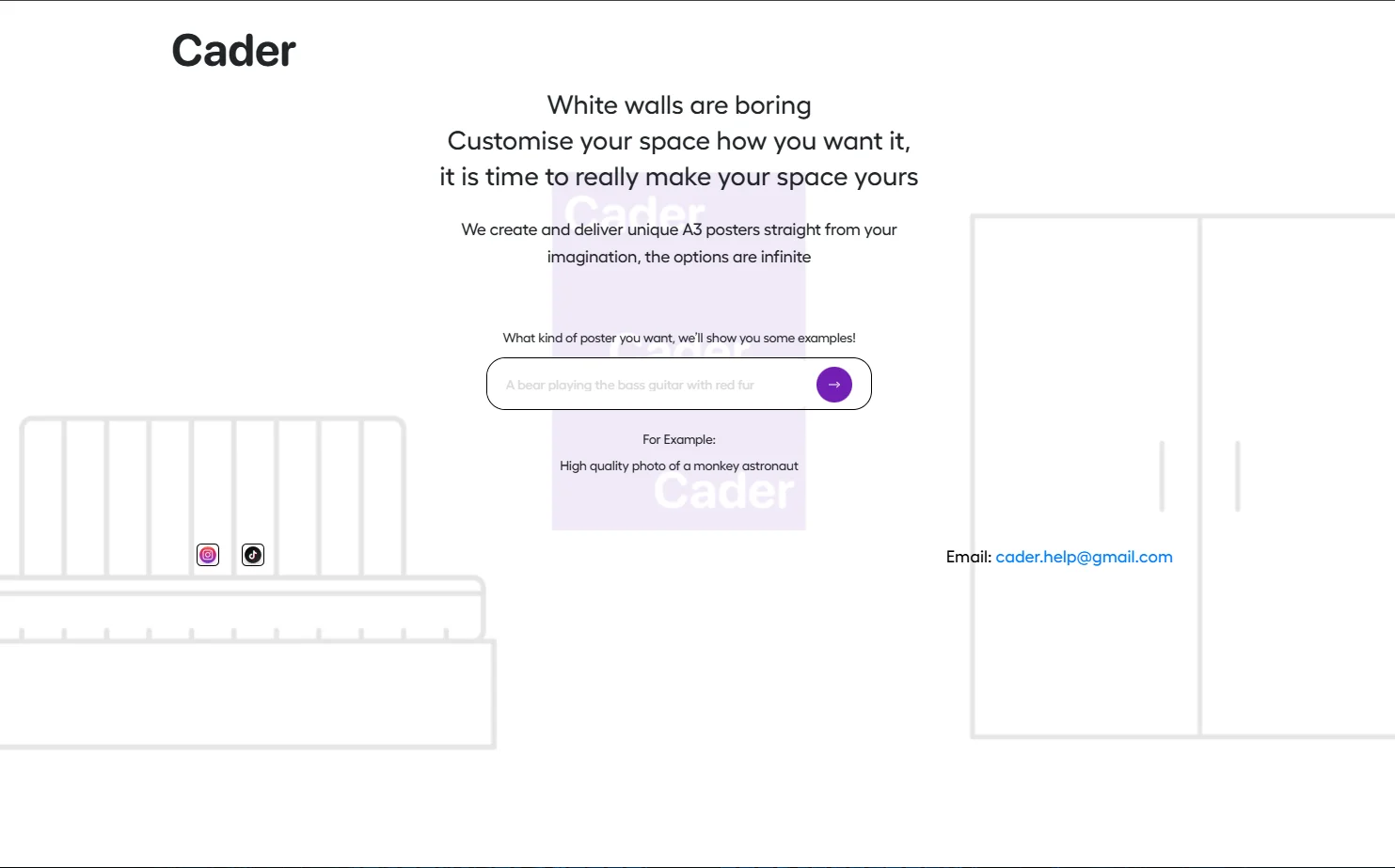 Cadar: Image Generator using openai (dall-e-3) screenshot