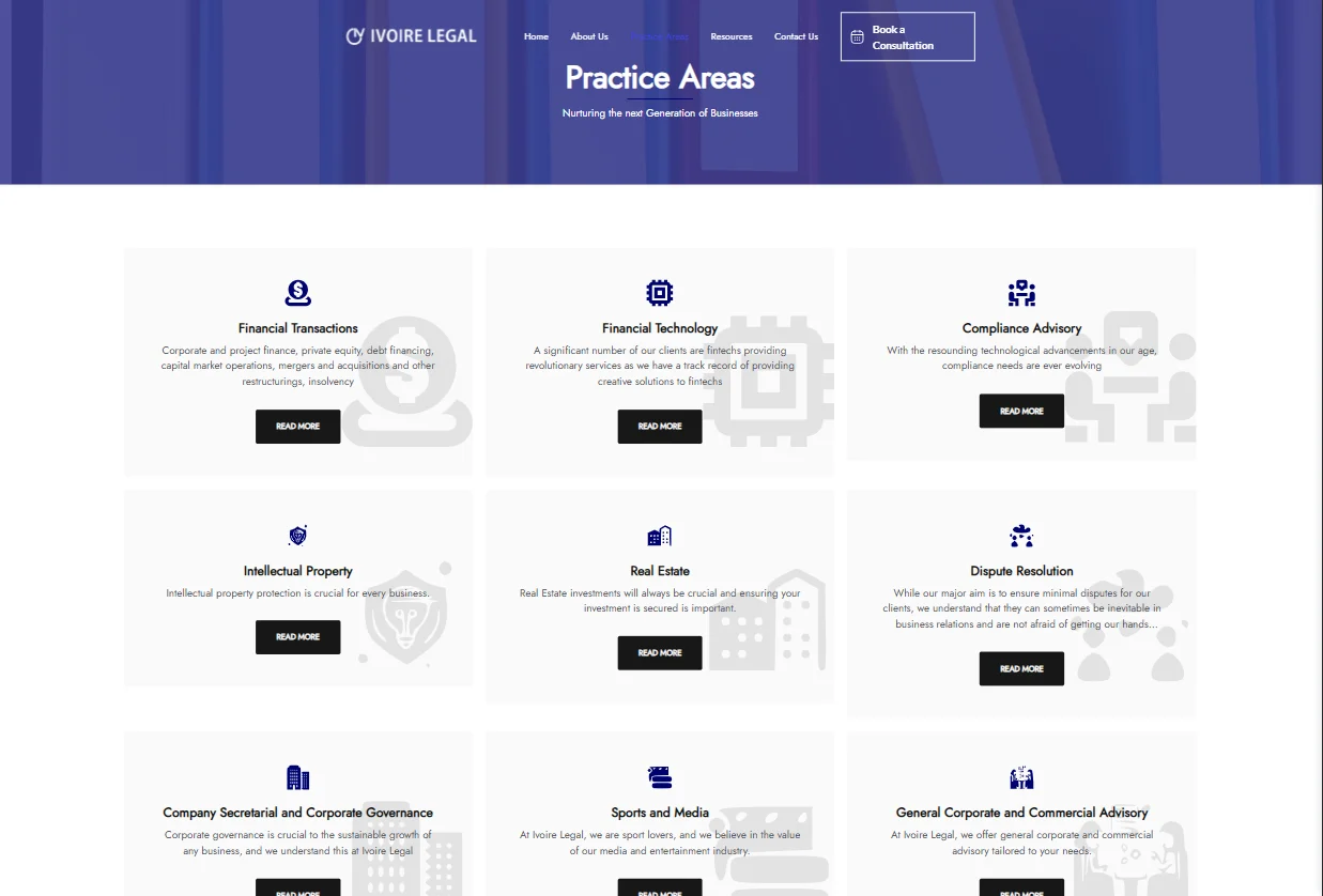 Ivoire Legal - UI Design 1 screenshot
