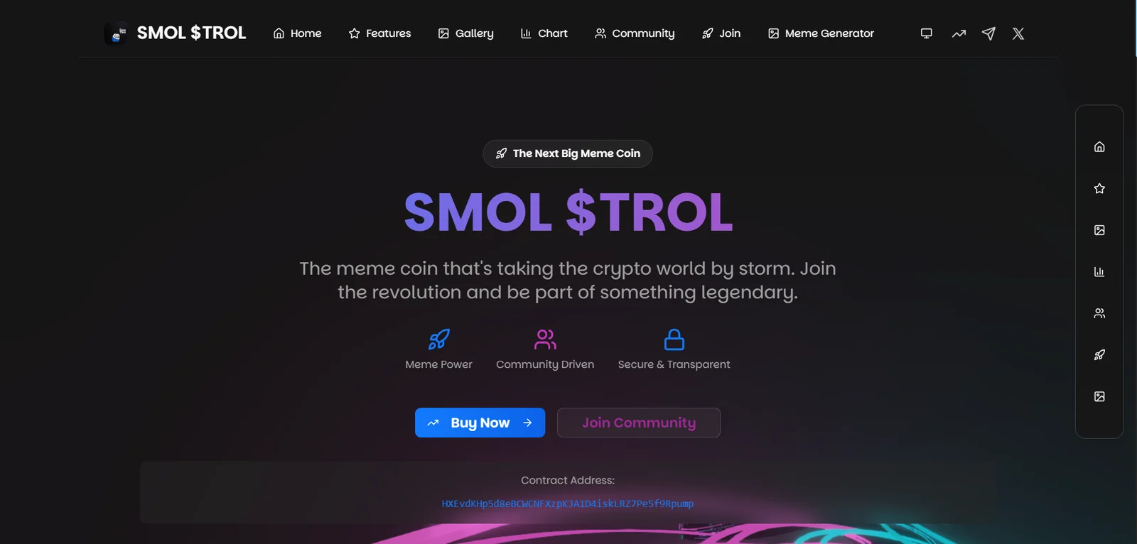 SMOLTROL — High-Performance Meme Coin Platform 3 screenshot