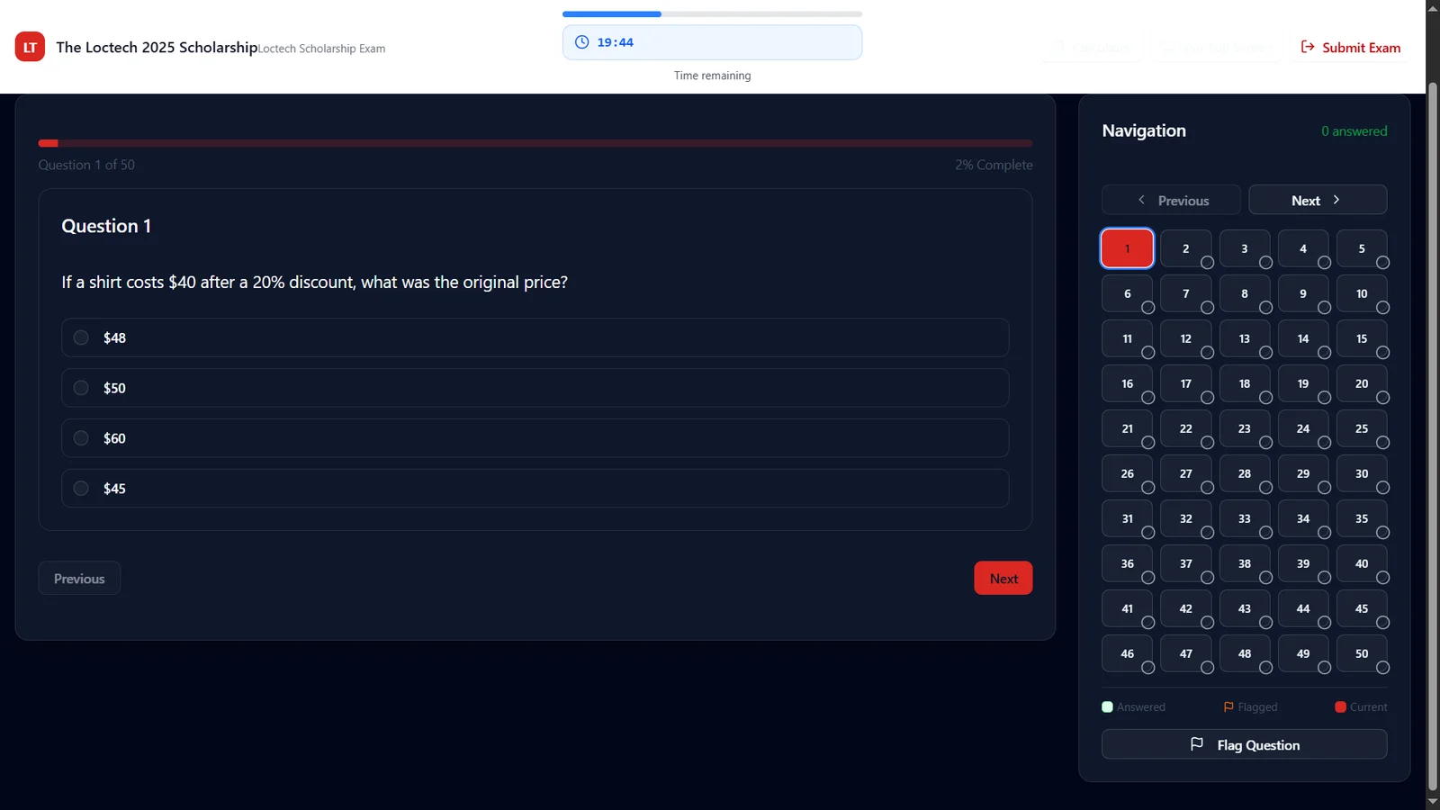 Computer-Based Testing (CBT) System for The Loctech Enugu 2025 Scholarship 4 screenshot
