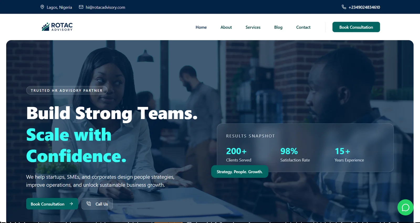 Rotac Advisory — HR Consulting Website & Content Platform screenshot
